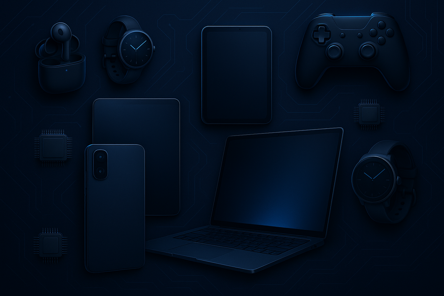 Make electronics decent wallpaper in dark blue colour theme 