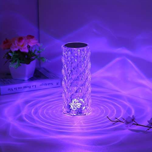 Crystal Rose Diamond 16 Color RGB Changing Mode LED Night Lights Table Lamp Table Lamp
